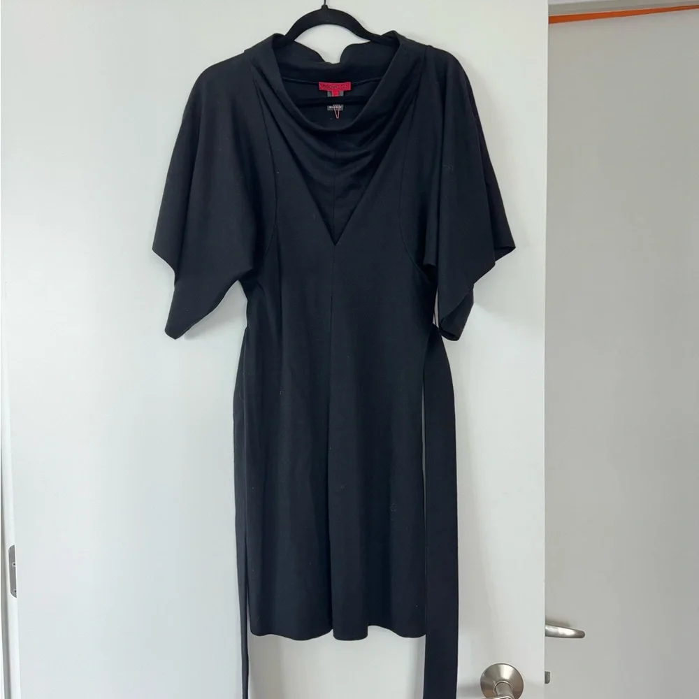 Vivienne Tam Black Petite Cotton Tie Dress NWT - Picture 1 of 3